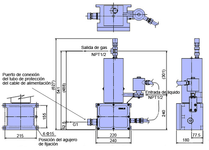 Dibujo estructural del vaporizador eléctrico seco de tamaño compacto 45 and 55ADX