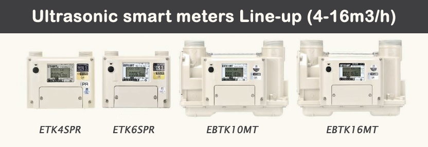 Image of Ultrasonic Smart meters of 4 different sizes